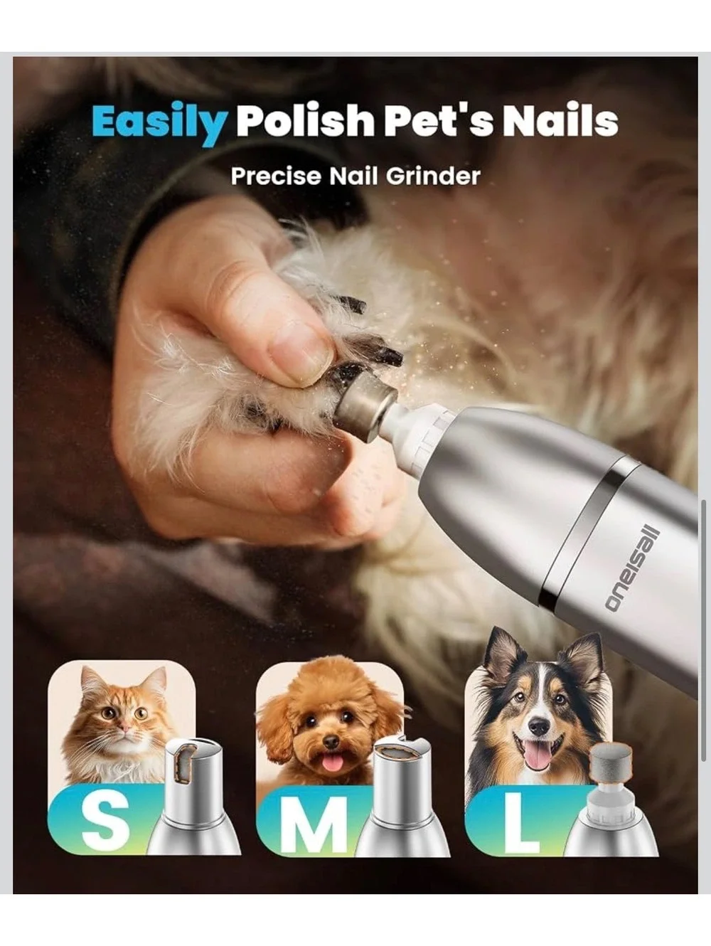 oneisall 4 in 1 Dog Grooming Kit with LCD Display - Rechargeable Pet Hair Trimer